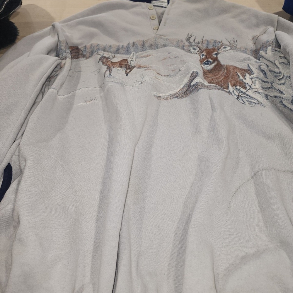 Antigua Light Gray Button-Up Shirt XL